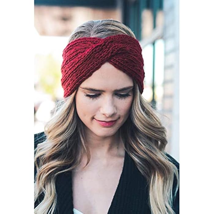 DRESHOW 6 Pack Crochet Turban Headband for Women Warm Bulky Crocheted Headwrap - Image 3